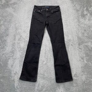 Aeropostale Jeans Womens 2R Black Bootcut Leg Denim Cotton Stretch Dark Wash
